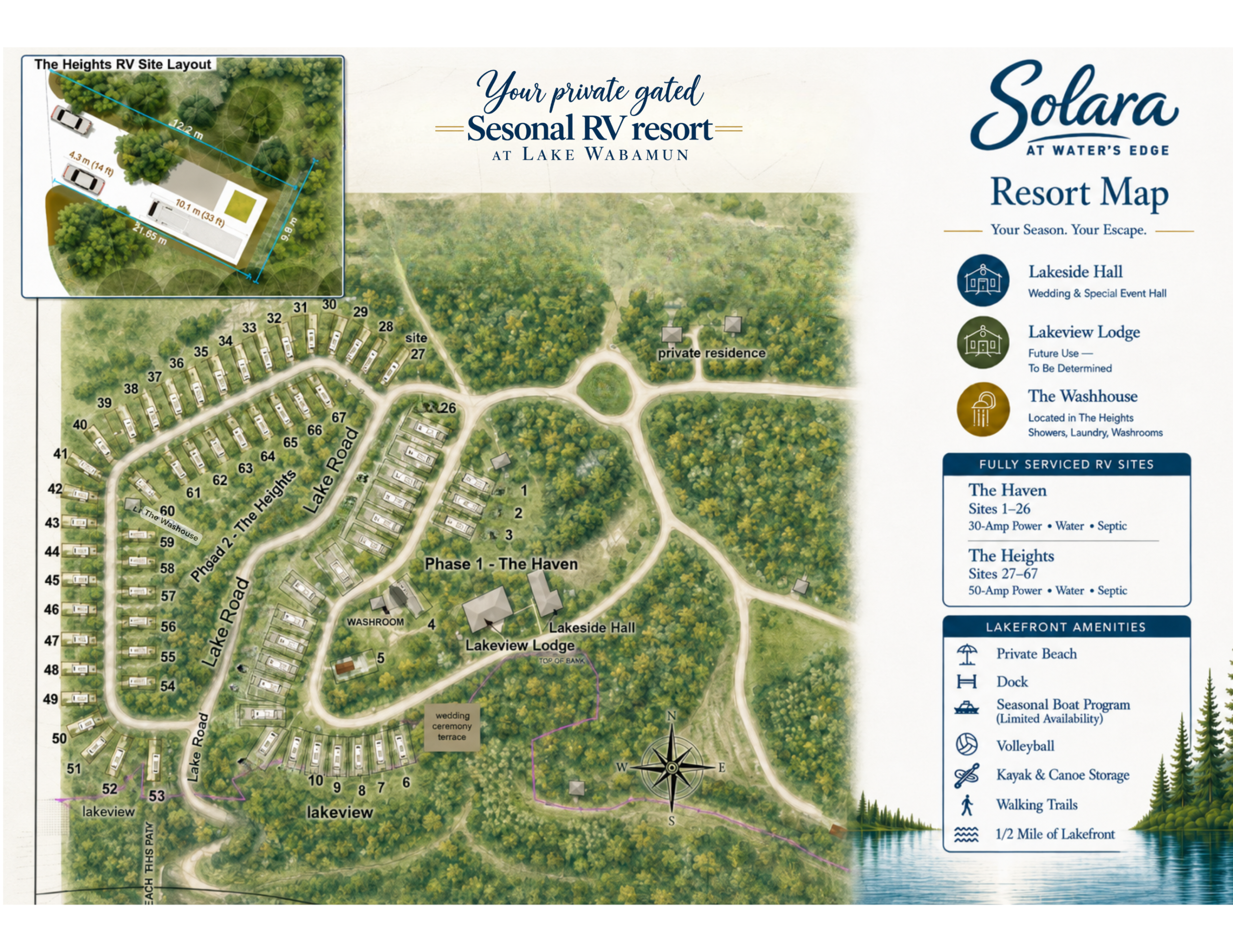 Solara at Water's Edge Resort Map showing The Haven and The Heights